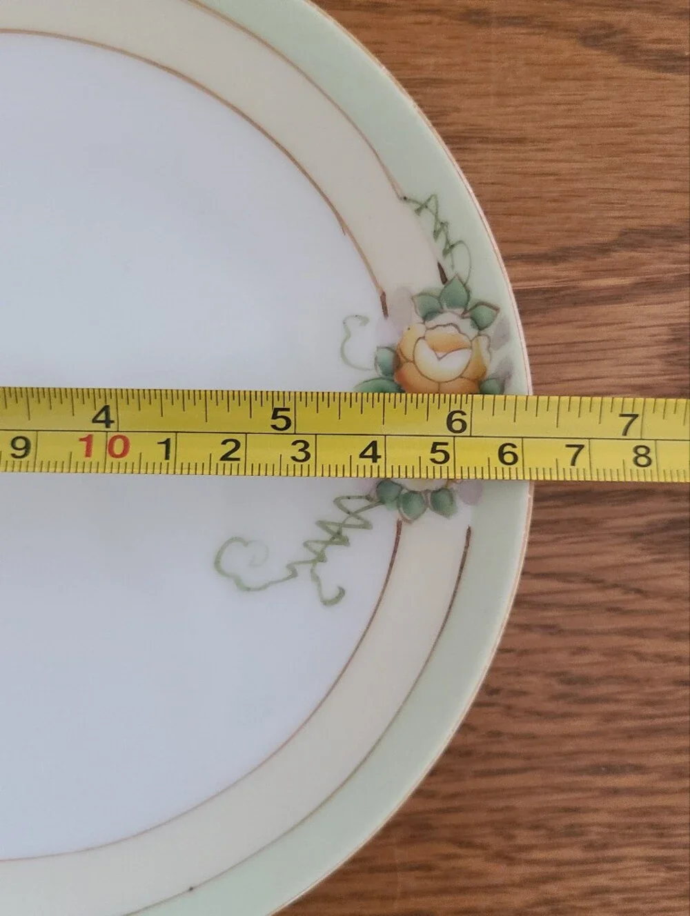 Vintage Meito China bread and butter plate, featuring hand-painted yellow roses
